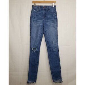 Madewell Taller Curvy High-Rise Skinny Jeans Blue sz 27TL Drop Step Hem Edition